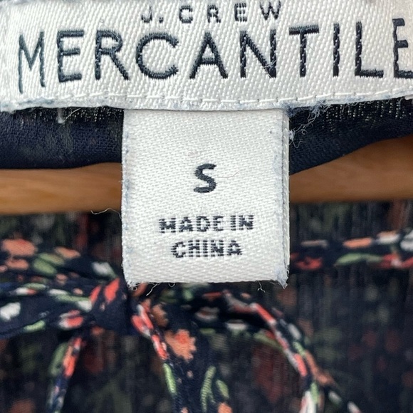 J. Crew Floral Long Sleeve Dress - Navy and Pink - Picture 11 of 12